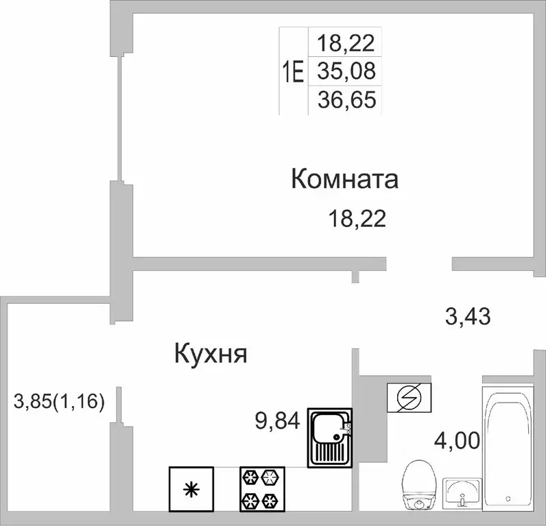 1-к кв. Псковская область, Псков ул. Юности, 22 (36.24 м) - Фото 0