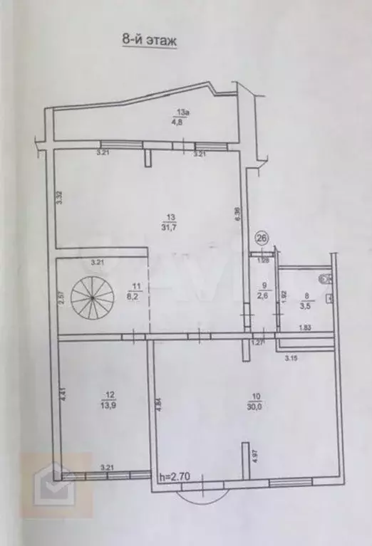 6-к. квартира, 169,6 м, 8/9 эт. - Фото 0