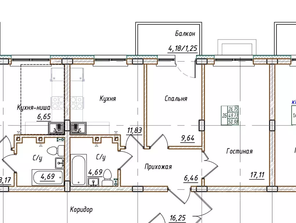 2-к кв. Красноярский край, Красноярск городской округ, пос. Солонцы ... - Фото 2
