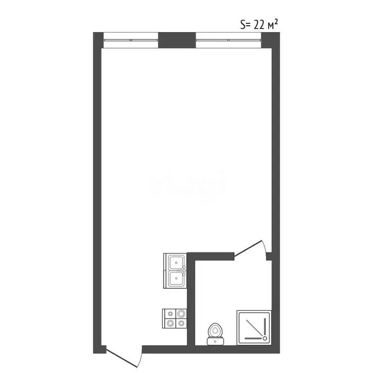 Квартира-студия: Санкт-Петербург, Большая Пушкарская улица, 23 (22 м) - Фото 1
