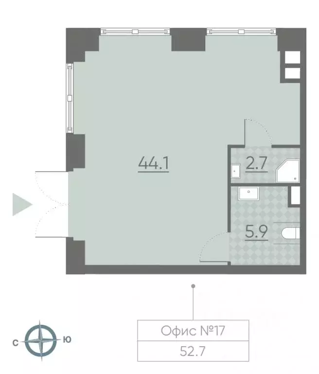 Помещение свободного назначения в Москва Вейв жилой комплекс, 3 (52 м) - Фото 1