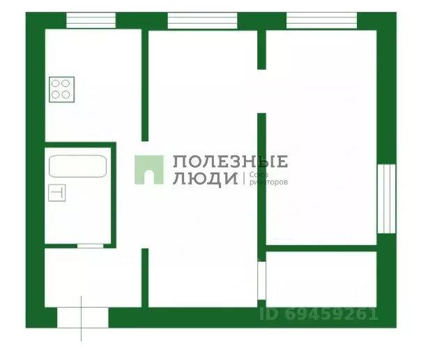 2-к кв. Кировская область, Слободской Железнодорожная ул., 3 (40.6 м) - Фото 1