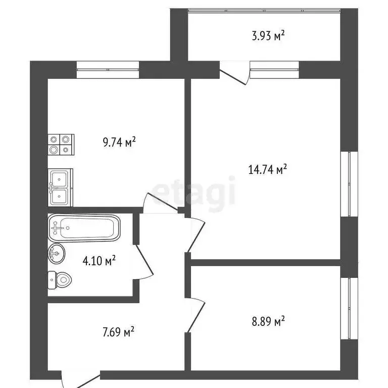 2-комнатная квартира: Керчь, Вокзальное шоссе, 145 (48 м) - Фото 0