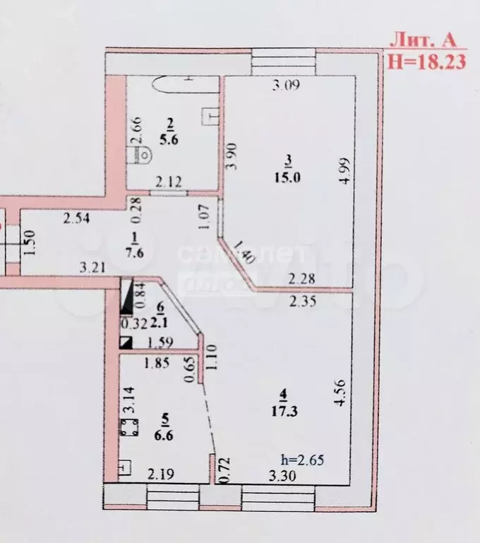 2-к. квартира, 54,2 м, 5/5 эт. - Фото 0