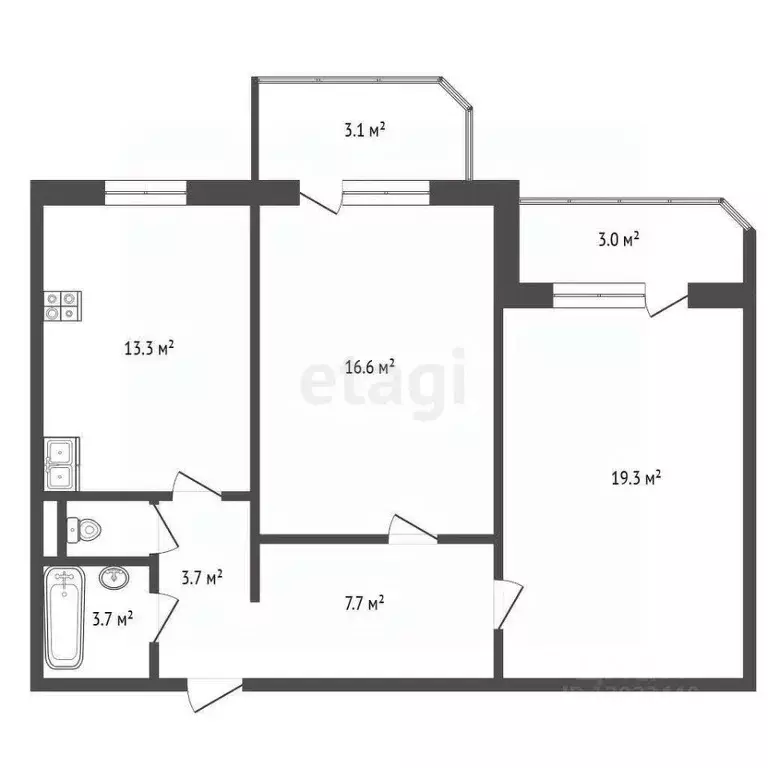 2-к кв. Тюменская область, Тюмень Широтная ул., 122к2 (65.0 м) - Фото 0