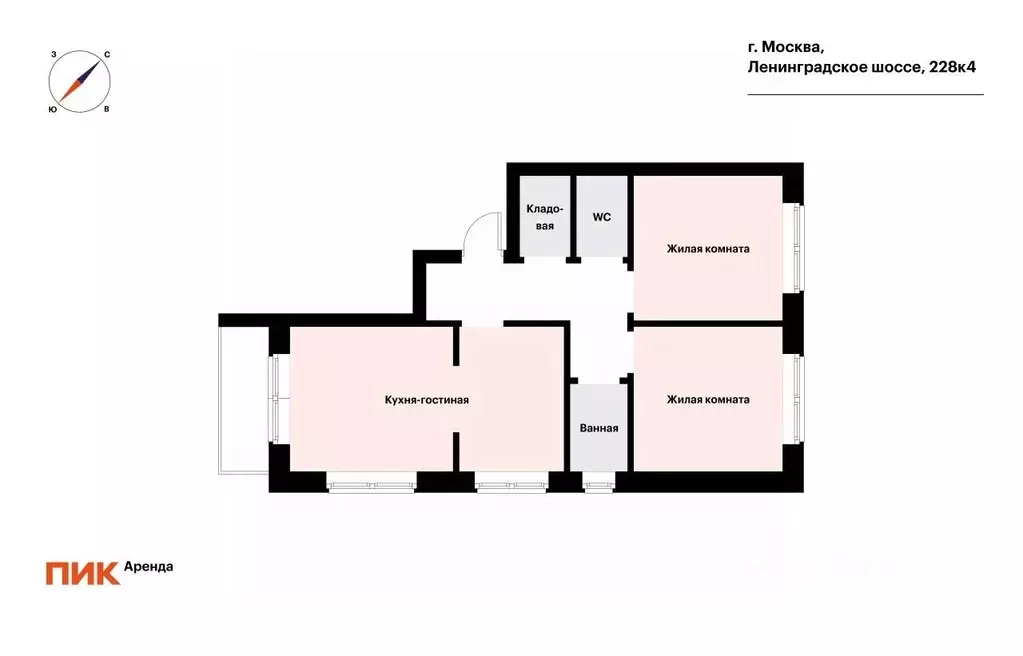 3-к кв. Москва Ленинградское ш., 228к4 (61.1 м) - Фото 2