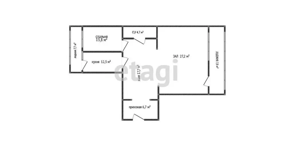 2-комнатная квартира: Махачкала, проспект Имама Шамиля, 52 (100 м) - Фото 1