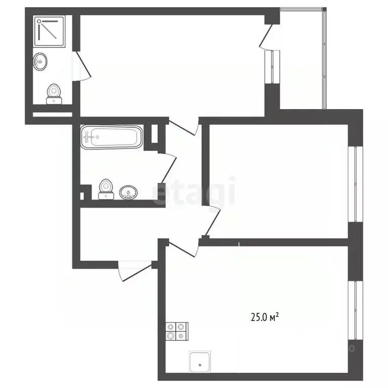 2-к кв. Тюменская область, Тюмень ул. Фармана Салманова, 12 (60.2 м) - Фото 2