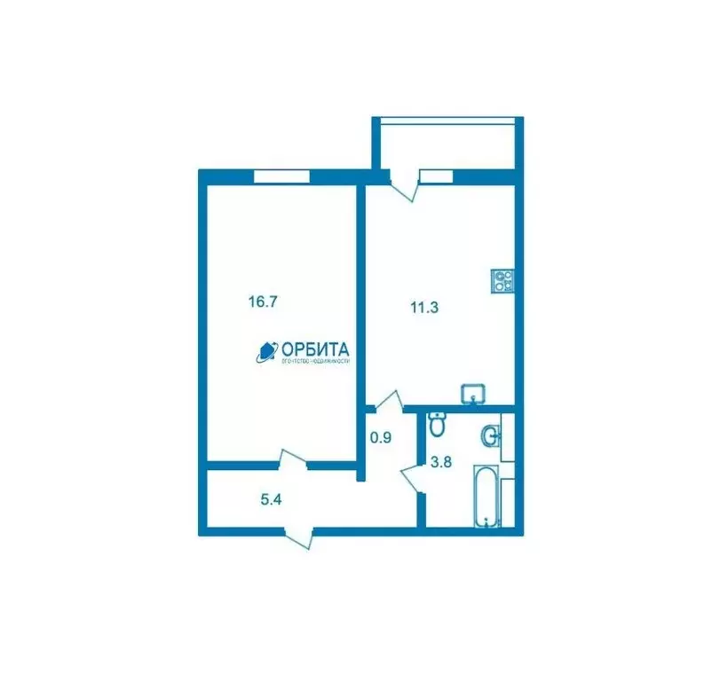 1-комнатная квартира: Тюмень, Вятский проезд, 28 (38 м) - Фото 1