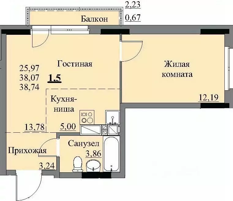 1-к кв. Удмуртия, Ижевск Автопроизводство жилрайон, 3-й мкр, Арден на ... - Фото 0