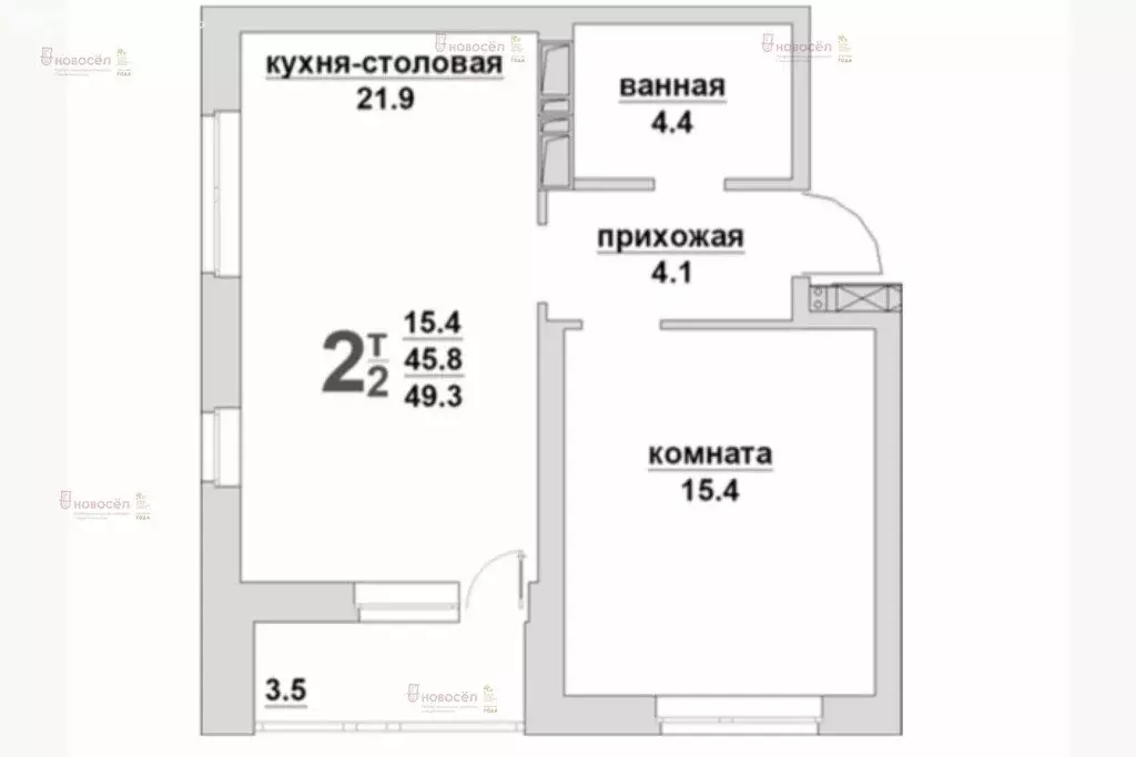 1-комнатная квартира: Екатеринбург, улица Николая Островского, 2/2 (45 ... - Фото 0