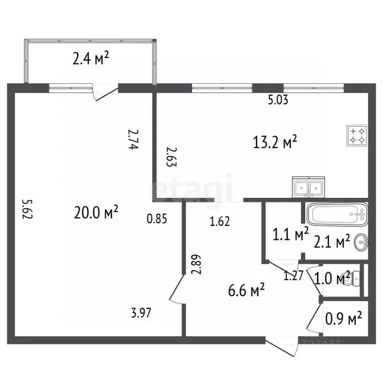 1-к кв. Санкт-Петербург Планерная ул., 79 (44.9 м) - Фото 1