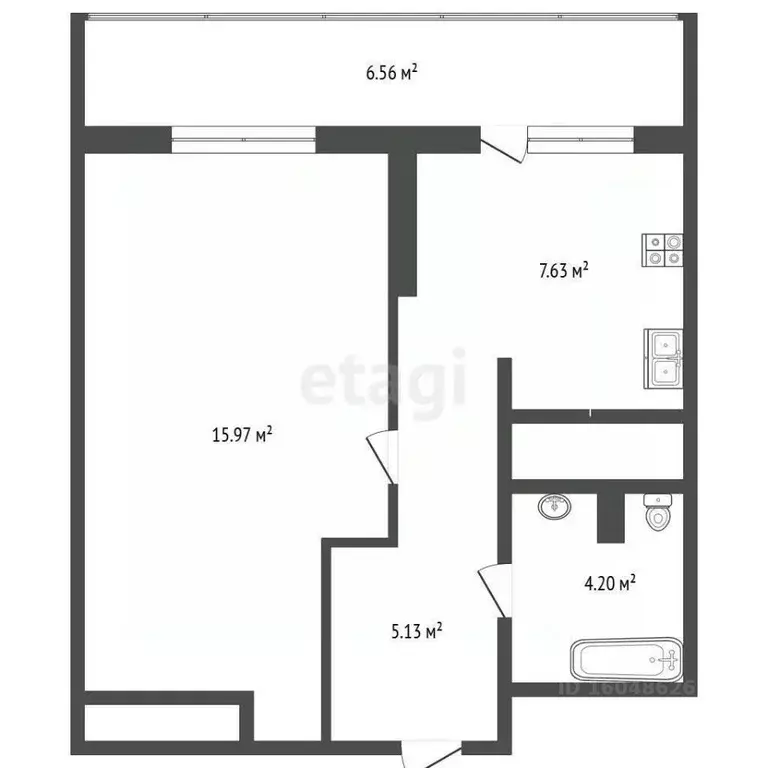 1-к кв. Московская область, Дмитров Имени В.Н. Махалина мкр, 39 (32.4 ... - Фото 2