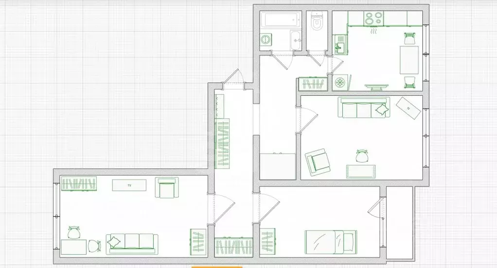 3-к кв. Санкт-Петербург Шлиссельбургский просп., 26К2 (72.0 м) - Фото 2