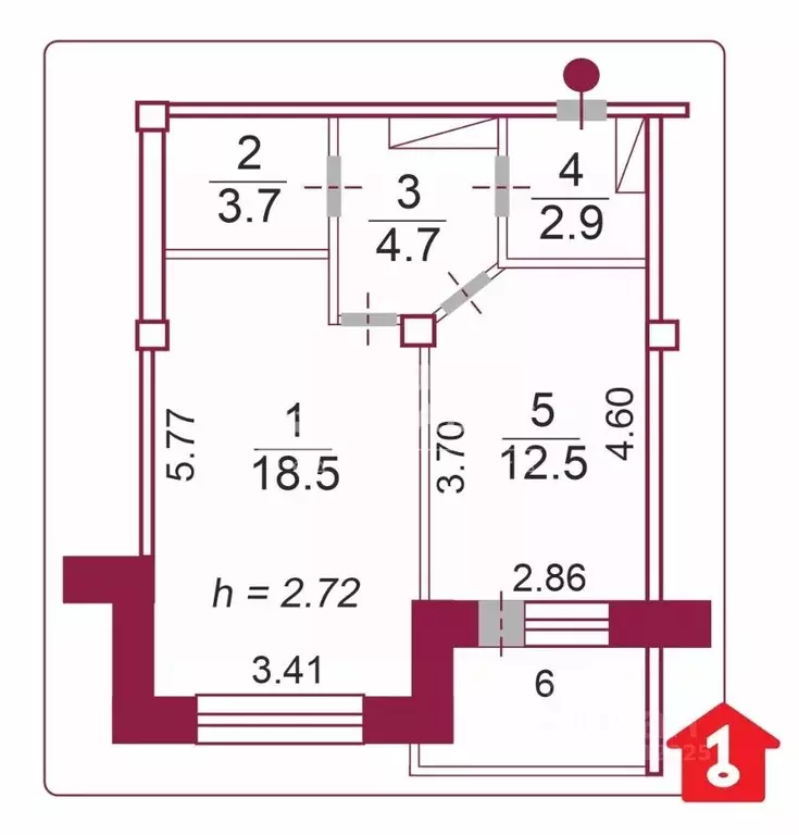 1-к кв. Омская область, Омск ул. Степанца, 2 (42.3 м) - Фото 1