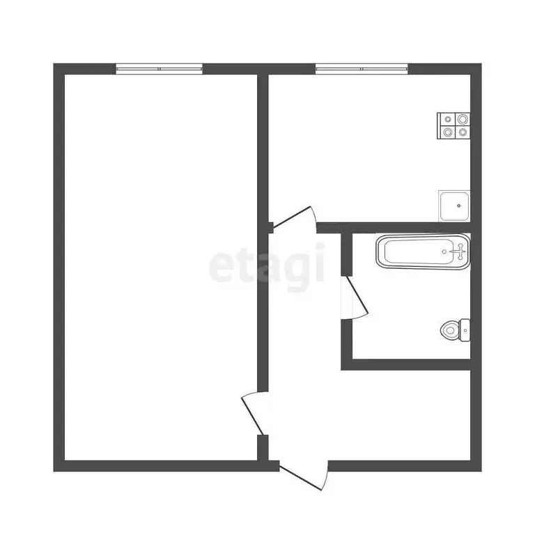 1-комнатная квартира: Тула, улица Смидович, 16А (30.6 м) - Фото 1