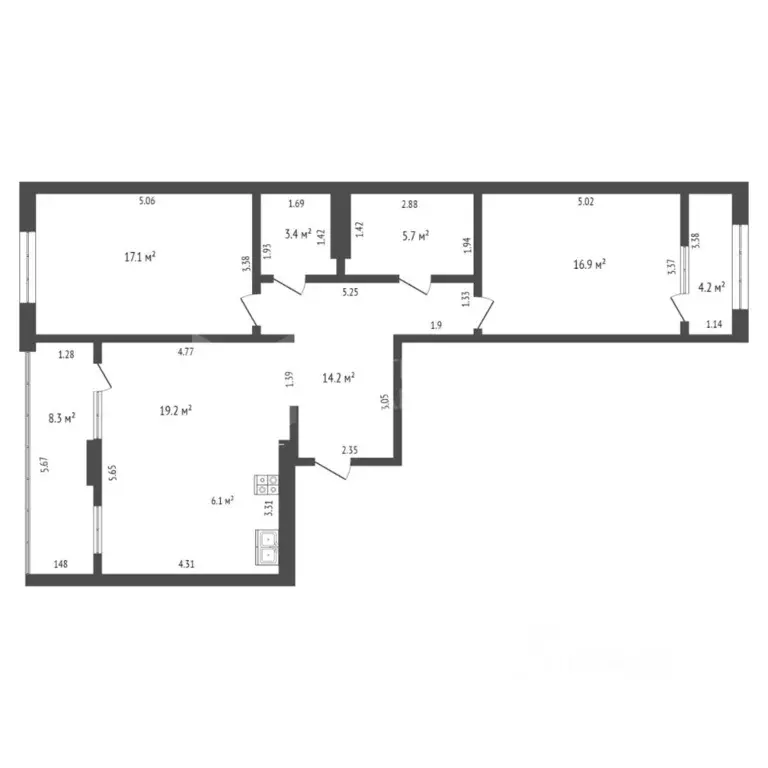 2-к кв. Тюменская область, Тюмень ул. Евгения Войнова, 7 (95.1 м) - Фото 1
