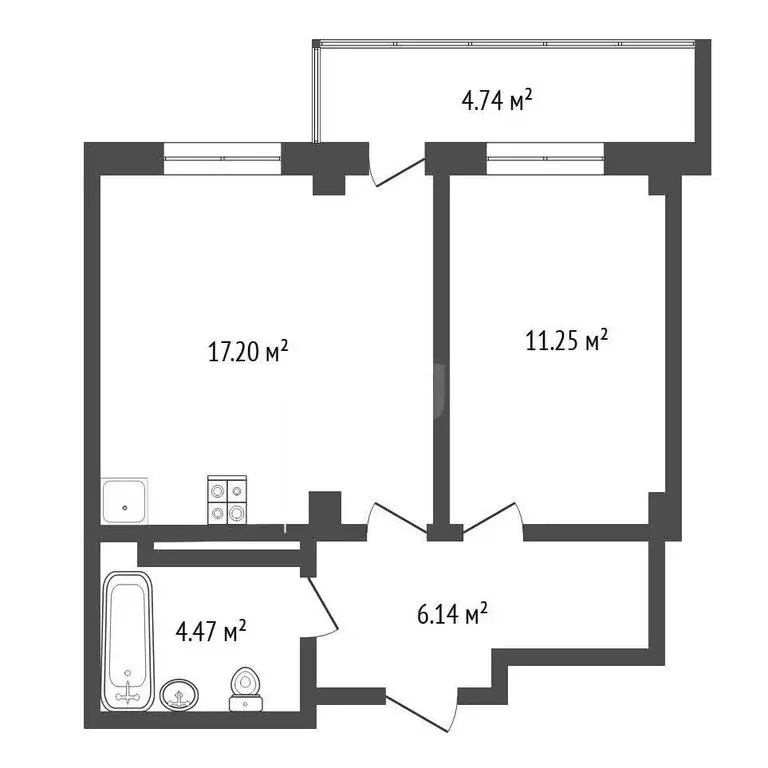 1-комнатная квартира: Патрушева, улица Фёдора Достоевского, 18 (38.7 ... - Фото 1