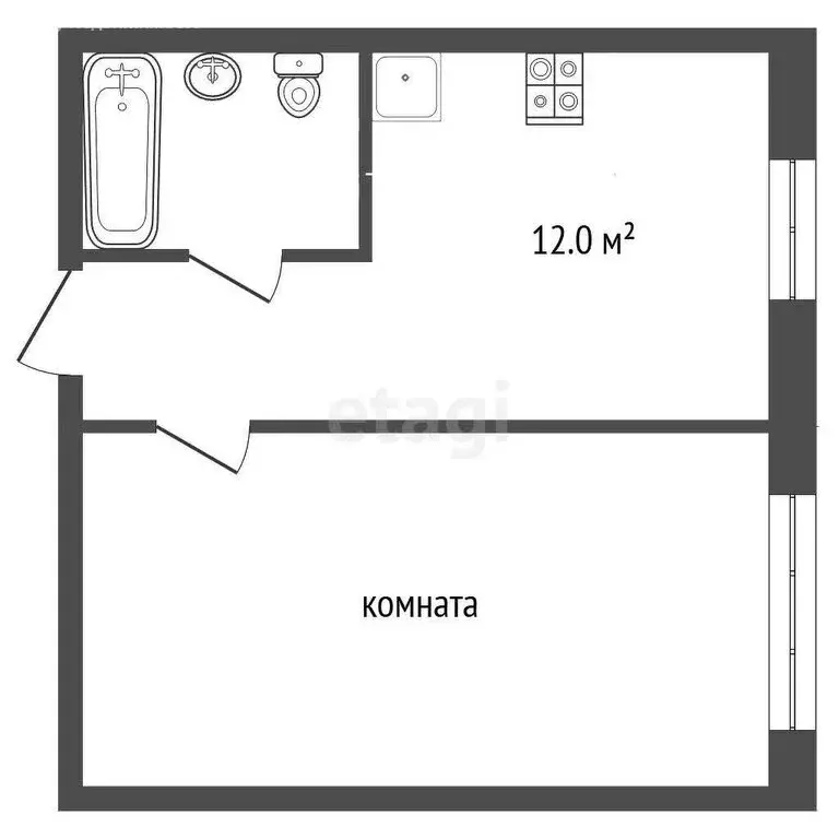 1-комнатная квартира: Серпухов, улица Карла Маркса, 90 (37.3 м) - Фото 1
