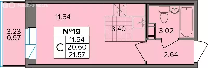 Квартира-студия: Новое Девяткино, Лесная улица, 19 (21.57 м) - Фото 0