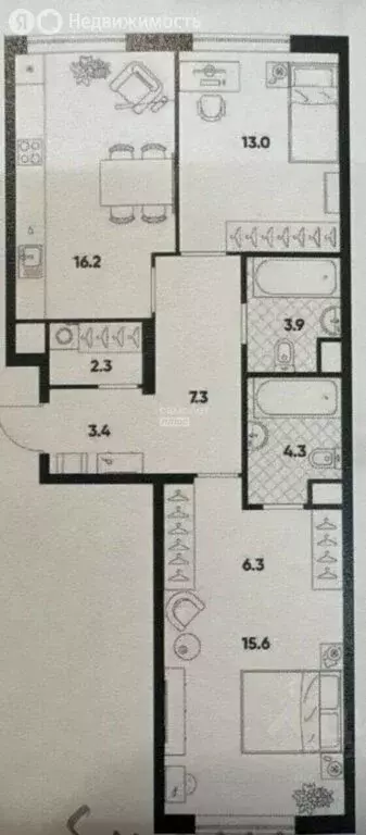 2-комнатная квартира: Москва, Летниковская улица, 4с5 (72.3 м) - Фото 2