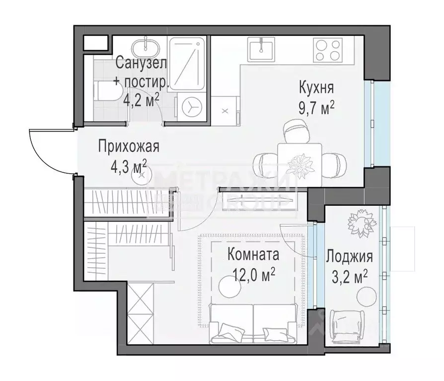 1-к кв. Московская область, Пушкино Новое Пушкино мкр, к23 (32.4 м) - Фото 1