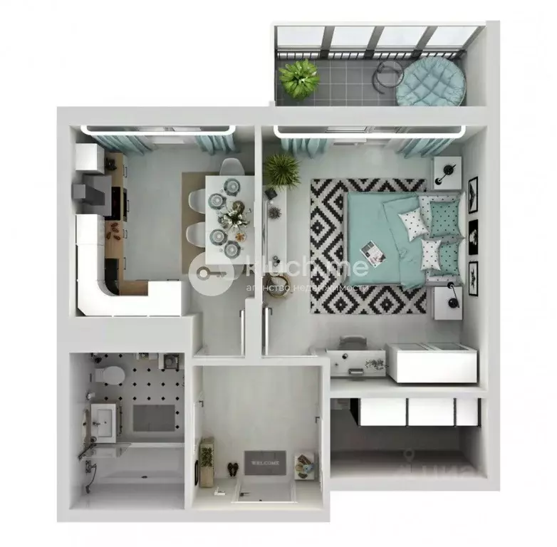 1-к кв. Татарстан, Казань ул. Академика Губкина, 12Б (36.9 м) - Фото 2