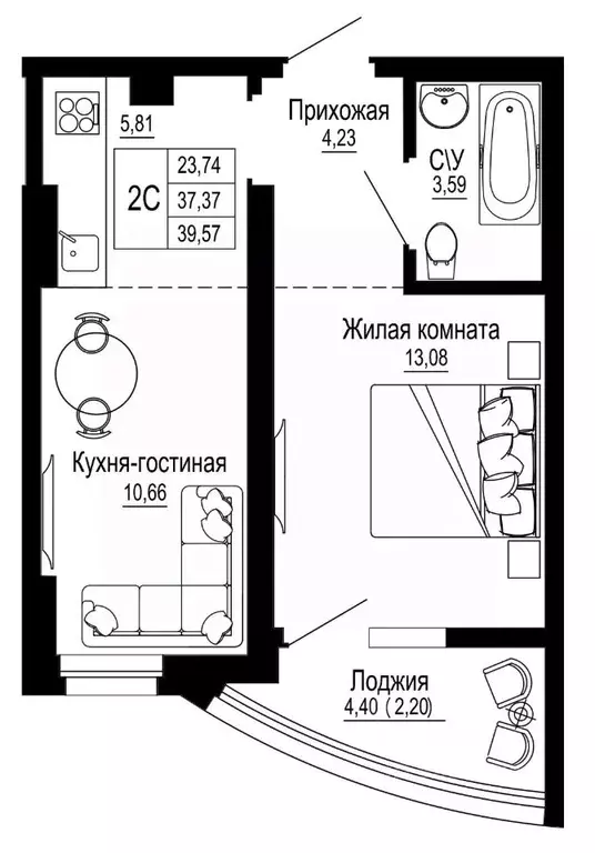 2-к кв. Ростовская область, Ростов-на-Дону Привокзальная ул., 3в ... - Фото 0