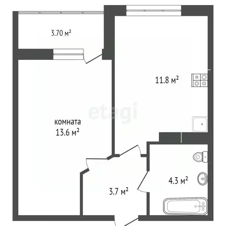 1-к кв. Ростовская область, Ростов-на-Дону Левобережная ул., 6/6с2 ... - Фото 1