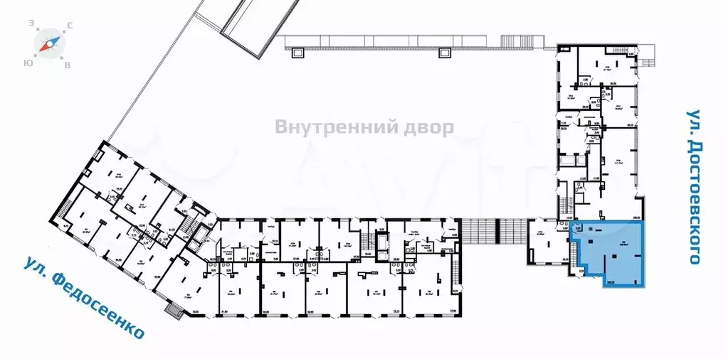 Помещение для бизнеса в ЖК  2Д Федосеенко , 105.6 - Фото 1