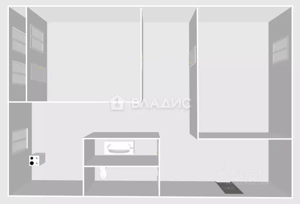2-к кв. Пензенская область, Пенза ул. Попова, 42 (46.6 м) - Фото 1