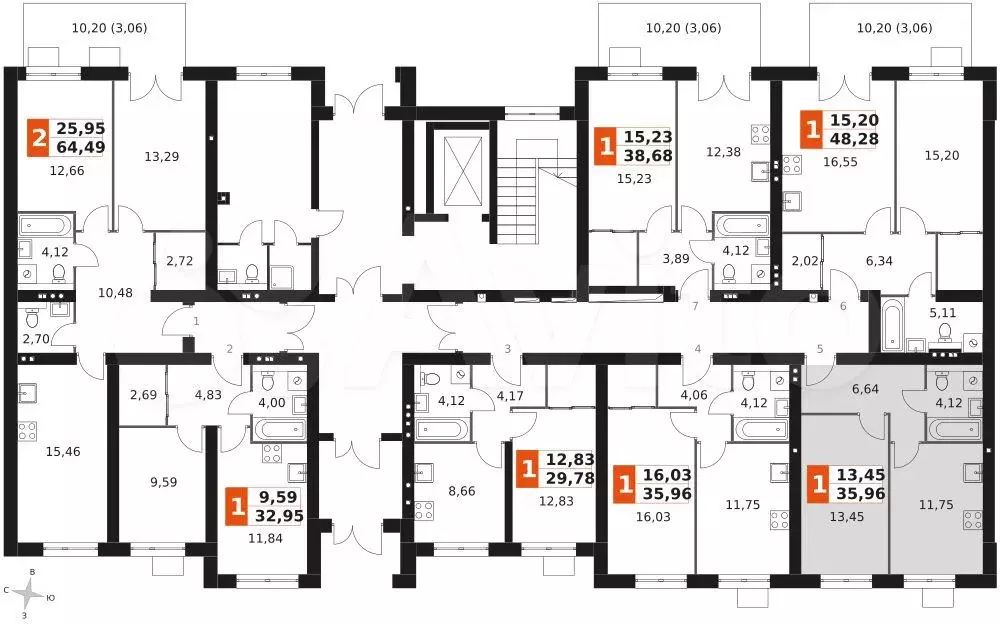 1-к. квартира, 36 м, 1/3 эт. - Фото 1