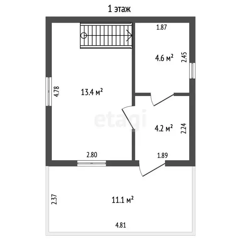 Дом в Омск, территория СОСН Юбилейный, 4-я аллея (46.8 м) - Фото 2