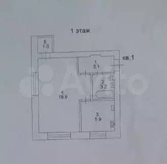 1-к. квартира, 31,8 м, 1/5 эт. - Фото 0