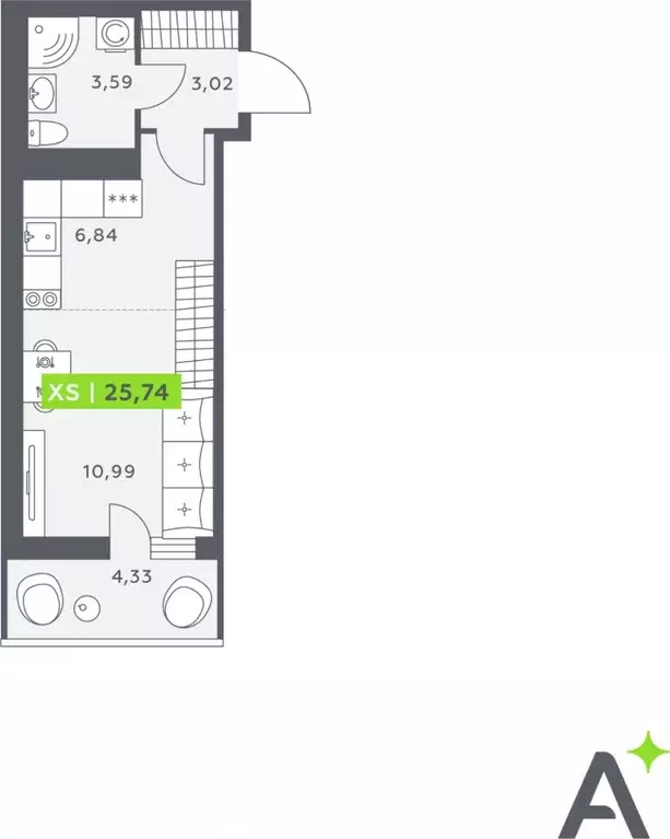 Студия Ленинградская область, Всеволожский район, Заневское городское ... - Фото 1