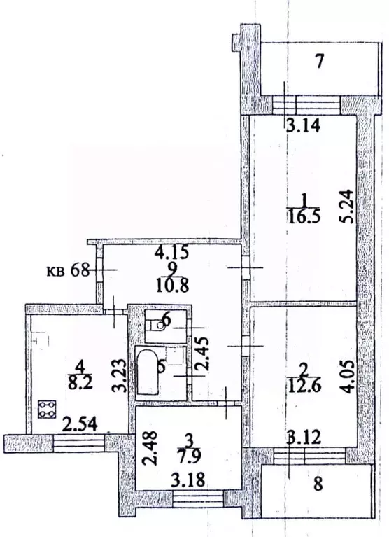 3-к кв. Курская область, Курск ул. Димитрова, 71 (69.7 м) - Фото 1