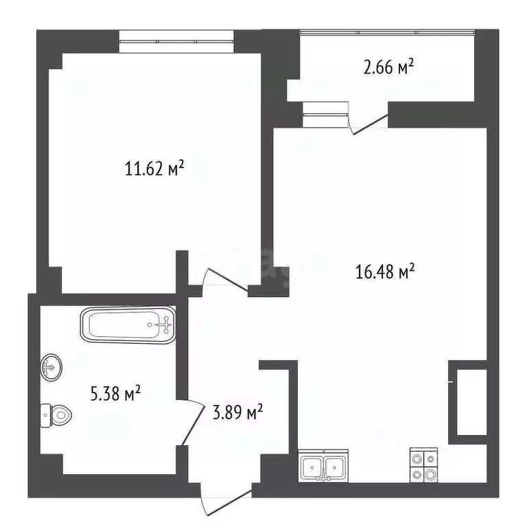 1-к кв. Тюменская область, Тюмень ул. Константина Посьета, 6 (38.8 м) - Фото 0