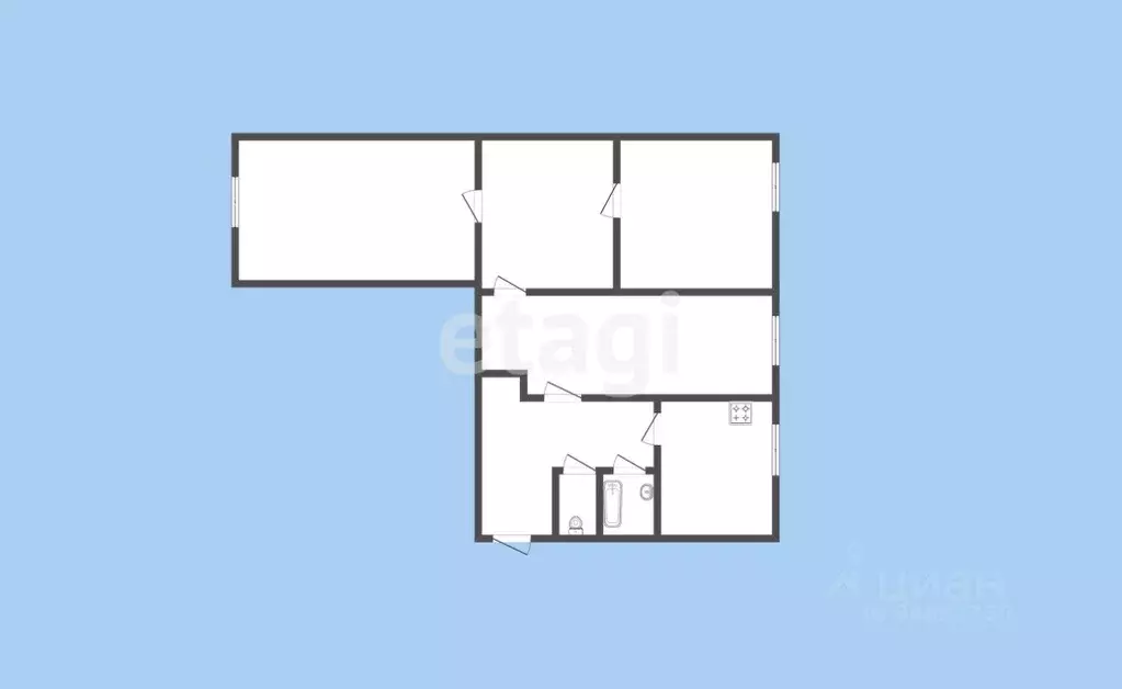 3-к кв. Карачаево-Черкесия, Черкесск пл. Кирова, 4 (59.0 м) - Фото 1
