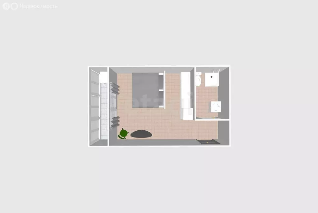 Квартира-студия: Южно-Сахалинск, Больничная улица, 2к7 (25 м) - Фото 1