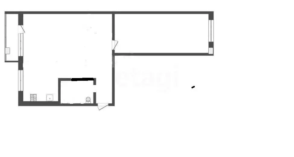 2-комнатная квартира: Тверь, посёлок Сахарово, Садовая улица, 8 (48 м) - Фото 1