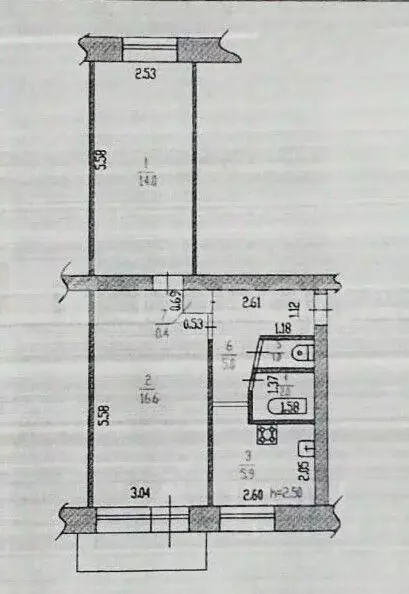 2-к кв. Алтайский край, Барнаул Привокзальная ул., 5 (44.9 м) - Фото 2