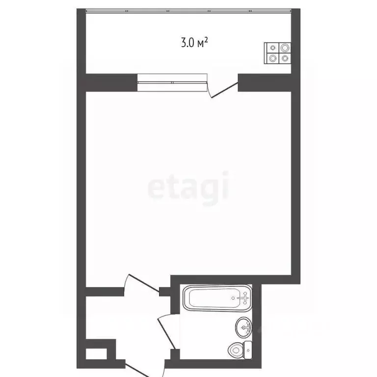 Студия Тюменская область, Тюмень ул. Судостроителей, 36 (16.7 м) - Фото 2