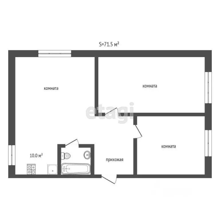 3-к кв. Мордовия, Саранск Пролетарская ул., 77 (71.5 м) - Фото 1