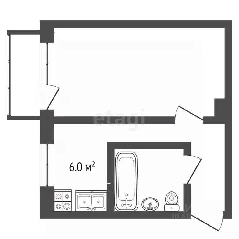 1-к кв. Кемеровская область, Юрга Томская ул., 5 (33.5 м) - Фото 2