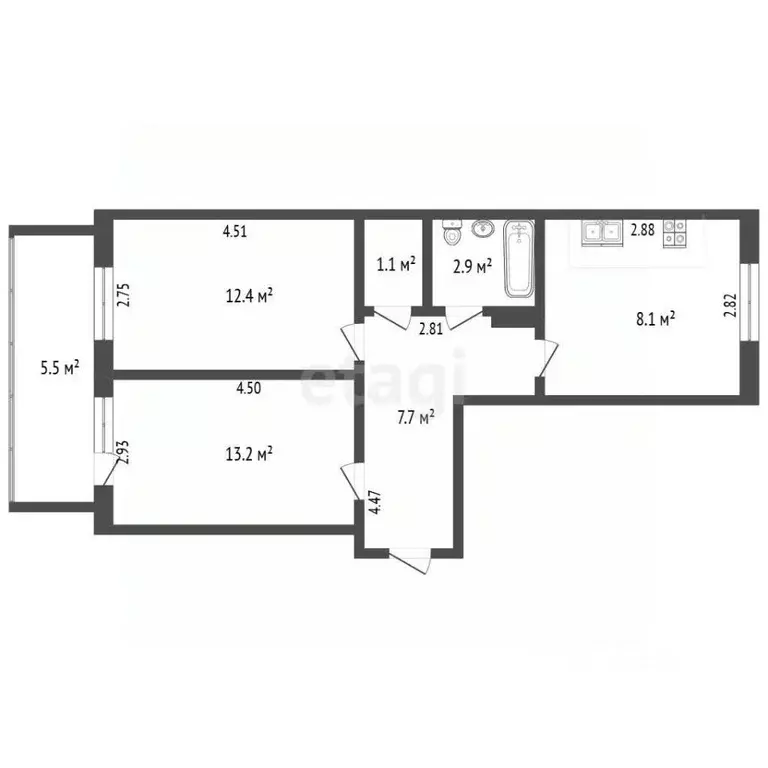 2-к кв. Крым, Евпатория ул. Короленко, 4 (45.5 м) - Фото 2