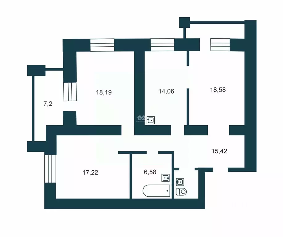3-к кв. Новосибирская область, Новосибирск Красный просп., 169/2 (91.9 ... - Фото 1