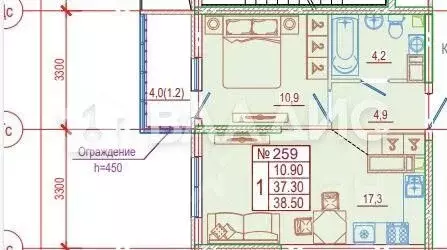 1-к кв. Краснодарский край, Новороссийск ул. Куникова, 47Г (37.3 м) - Фото 1