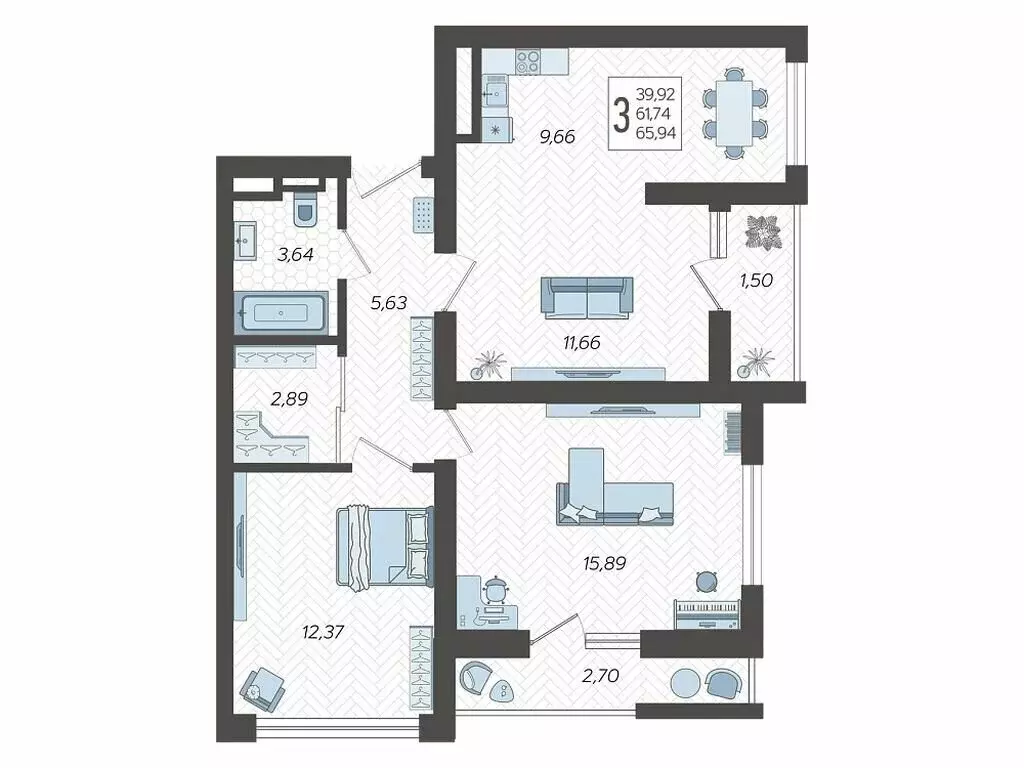 3-комнатная квартира: Сочи, микрорайон Бытха, Ясногорская улица, ... - Фото 1