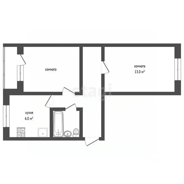 2-к кв. Ростовская область, Ростов-на-Дону ул. Мечникова, 79 (45.0 м) - Фото 2