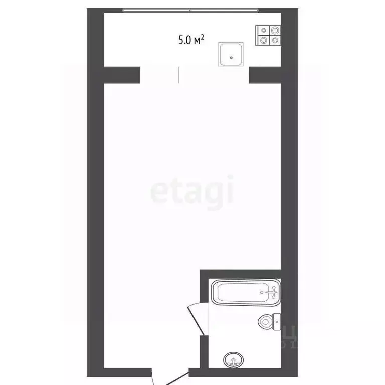 Студия Тюменская область, Тюмень Олимпийская ул., 24 (13.1 м) - Фото 1